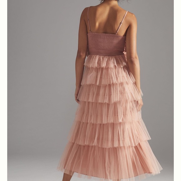 Anthropologie Kavita Bhartia Rosette Midi Tiered Tulle Gown - Picture 4 of 5
